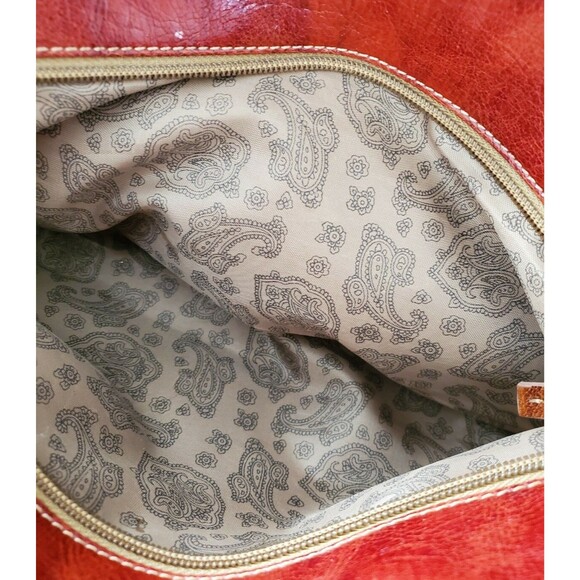 Naturalizer Brown/Red faux leather shoulder bag buckle 5 compartment 15"X8" Used - Picture 9 of 11